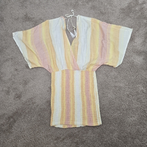 L*Space Alixandria Cutout Faux Wrap Cover-Up Dress in Ravello Stripe size Medium - Picture 12 of 14